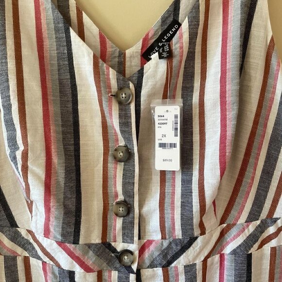 NWT Love & Legend Striped Cotton Sundress - Size 2X - Picture 2 of 5